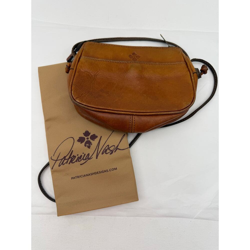 Patricia Nash Brown Leather Crossbody Bag Distressed Western Boho Dust Bag